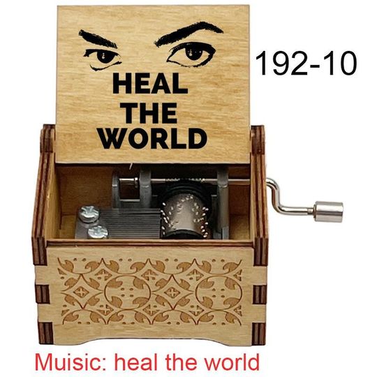 Michael Jackson Music Box: "Heal the World" Birch Wood Keepsake