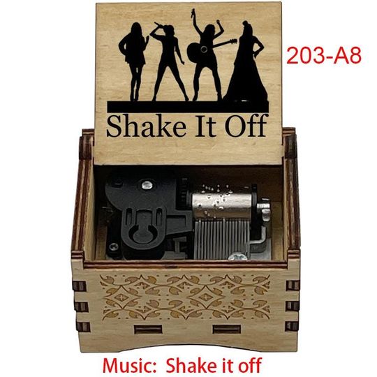 Shake it Off Music Box: Birch Wood, 18-Note Movement