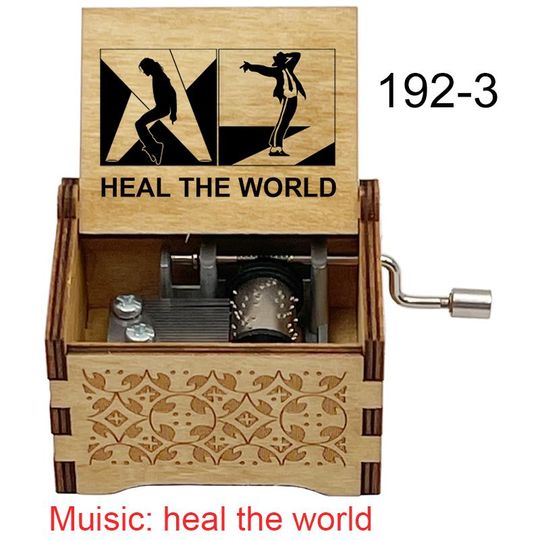Michael Jackson Music Box: "Heal the World" Birch Wood Keepsake
