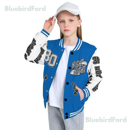 Dunkare Blueberry 12s Baseball Varsity Jacket - Seeya Skeleton All Over Print Letterman Jackets