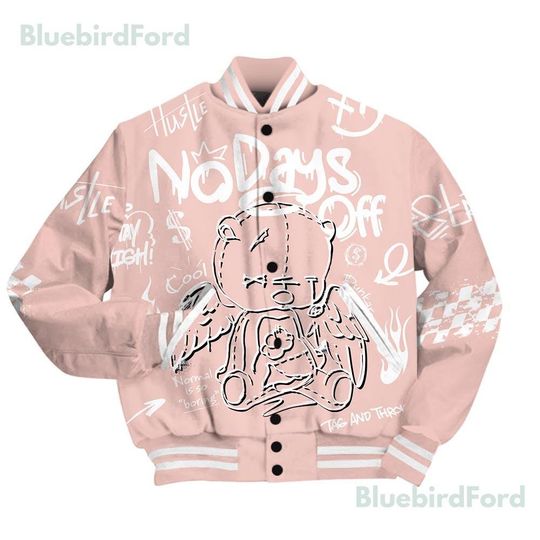 Low Legend Pink 11s Varsity Jacket, Streetwear Varsity Jacket, 11 Low Legend Pink Shirts No Days Off Retro Varsity Jacket Outfit