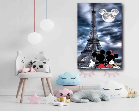 Mickey Love Banksy Canvas Poster Print, Disney Graffiti, Mickey Mouse Love Pop Art, Banksy Love Style Pop Art, Valentine's Day, Unframed