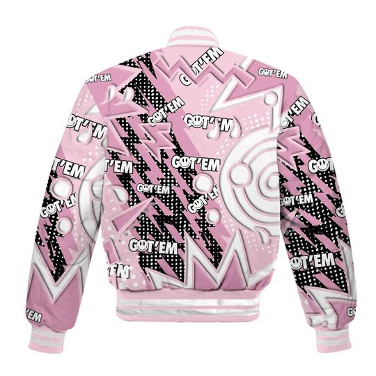 Orchid 4s Varsity Jacket, Streetwear Varsity Jacket, Retro Vintage 90s Varsity Jackets