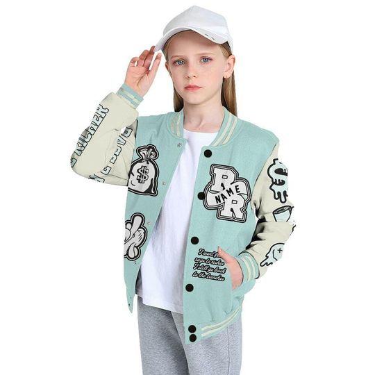 Pure Platinum 4s Varsity Jacket, Streetwear Varsity Jacket, Hip Hop Varsity Jacket, Rag 2 Rich Graphic Custom Name Varsity Jackets