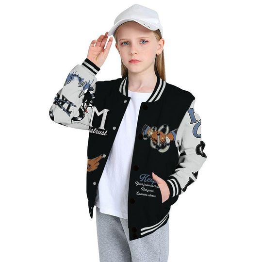 Mid Space Jam 1s Varsity Jacket, Streetwear Varsity Jackets, Trust No One Snake-Bite Street Style Varsity Jackets