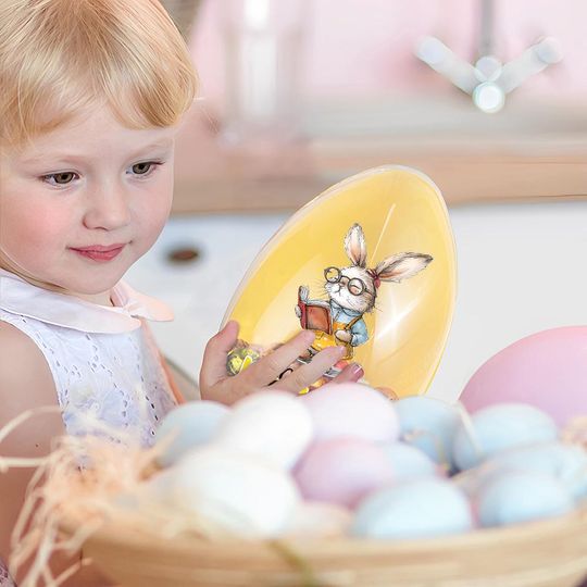 Personalized Cute Easter Bunny Dream Jobs Jumbo Easter Egg with Name, Easter Basket Stuffer Candy Box Gift for Kids