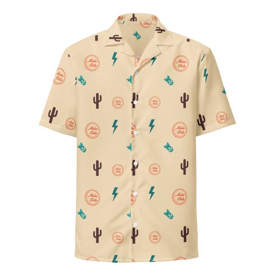 Falllout Nuka Cola Fat Man All Over Button Down Sand Colorway