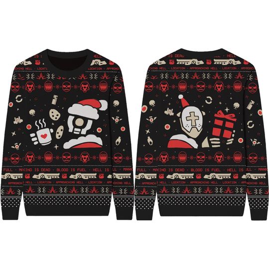 2022 Ultrakill Holiday Sweater,Faith Christmas Ugly Sweater,Ultrakill Christmas Sweater,FAITH Christmas Sweater, New Blood Christmas Sweater