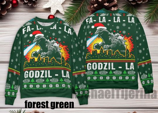 god zilla Ugly Christmas Sweater, Retro Vintage King of the Monsters Ugly Sweater, Funny Sweater for Family