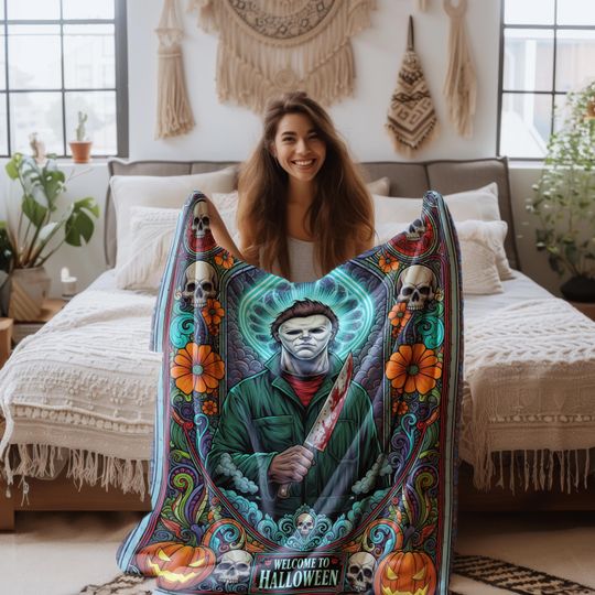 Michael Myers Halloween Blanket: Gothic Horror Movie Throw