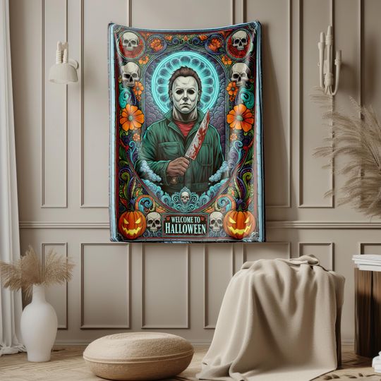 Michael Myers Halloween Blanket: Gothic Horror Movie Throw