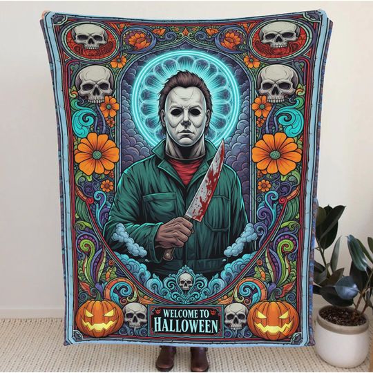 Michael Myers Halloween Blanket: Gothic Horror Movie Throw