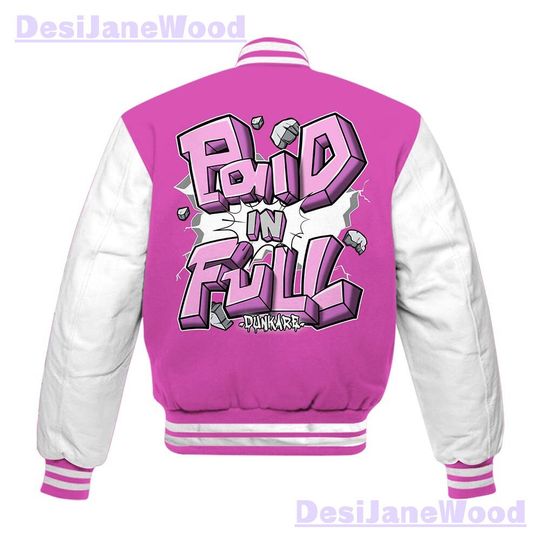 Dunkare 4 Hyper Violet Varsity Jacket - Paid In Full Varsity Jacket Unisex
