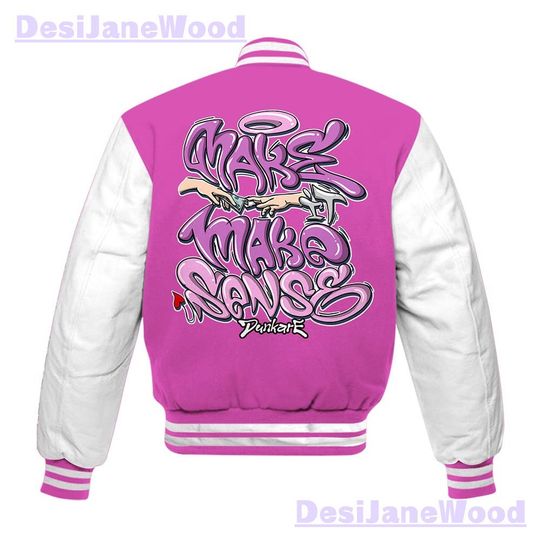 Dunkare 4 Hyper Violet Varsity Jacket - Make It Make Sense Varsity Jacket Unisex