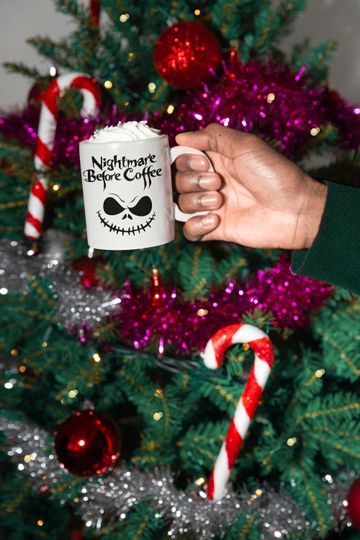 Nightmare Before Coffee Jack Skellington Mug, Nightmare Before Christmas Gift Cup, Coffee Lovers Spooky Gift Mug