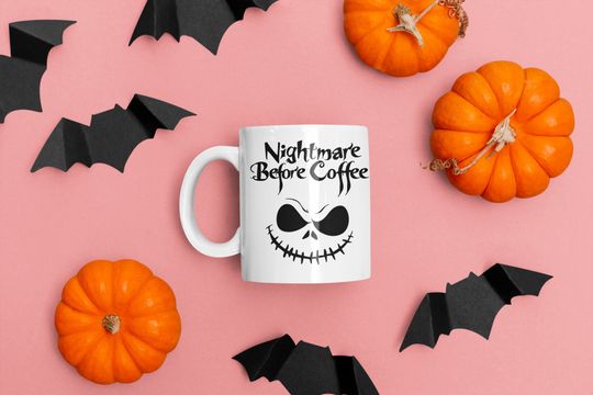 Nightmare Before Coffee Jack Skellington Mug, Nightmare Before Christmas Gift Cup, Coffee Lovers Spooky Gift Mug