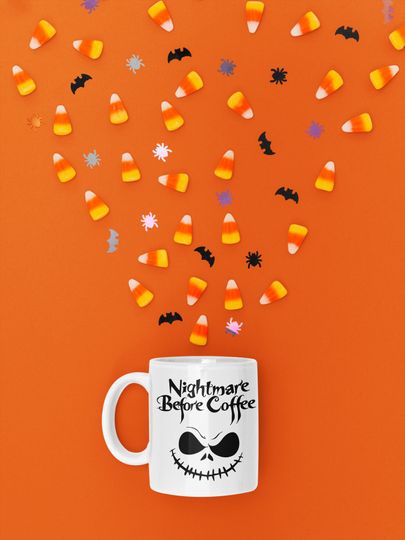 Nightmare Before Coffee Jack Skellington Mug, Nightmare Before Christmas Gift Cup, Coffee Lovers Spooky Gift Mug