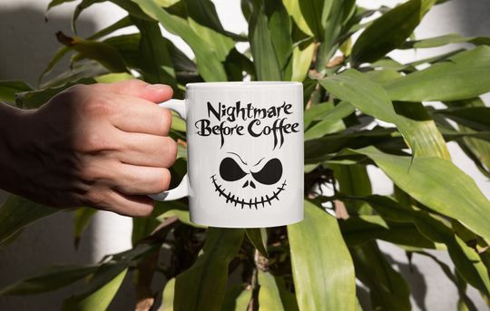Nightmare Before Coffee Jack Skellington Mug, Nightmare Before Christmas Gift Cup, Coffee Lovers Spooky Gift Mug