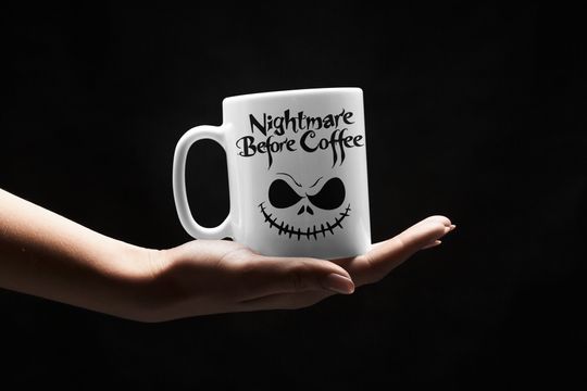 Nightmare Before Coffee Jack Skellington Mug, Nightmare Before Christmas Gift Cup, Coffee Lovers Spooky Gift Mug