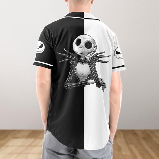 Custom Jack Skellington Baseball Jersey, Nightmare Before Christmas Baseball Jersey, Disney Baseball Baseball Jersey