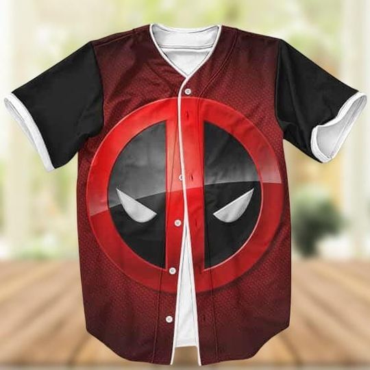 Marvel Deadpool Baseball Jersey, Wolverine & Deadpool Superhero Shirt for Men