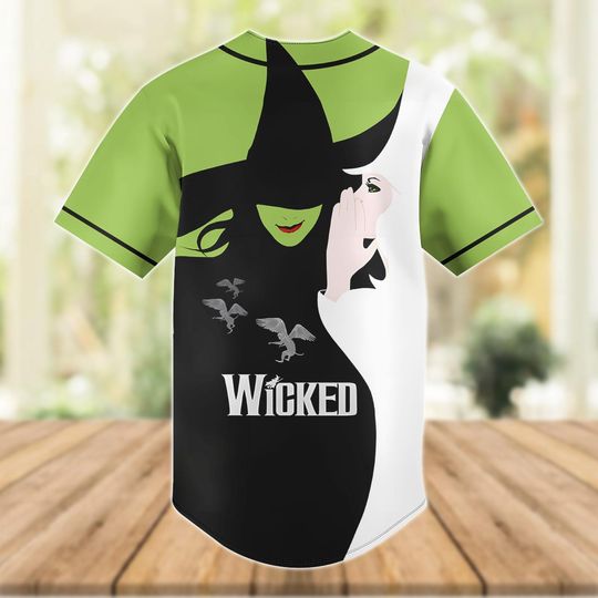 Wicked Baseball Jersey, Elphaba And Glinda Baseball Shirt, Broadway Musical Fan Shirt, Wicked Movie Jersey, Halloween Gifts For Her