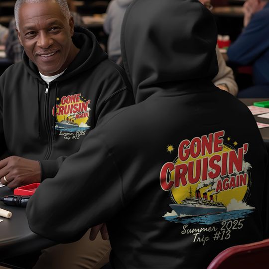 Cruise Ship Full Zip Up Hoodie Sweatshirt Summer 2025 Senior Trip Relaxed