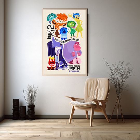 Inside Out 2 Movie Poster, Disney Inside Out 2 Poster, Home Decor