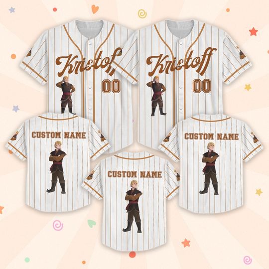 Personalized Kristoff Baseball Jersey, Disney Kristoff Baseball Shirt