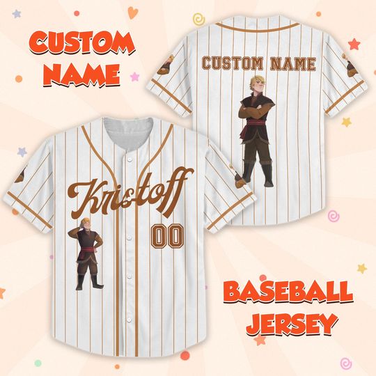 Personalized Kristoff Baseball Jersey, Disney Kristoff Baseball Shirt
