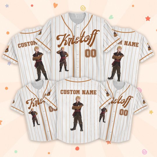 Personalized Kristoff Baseball Jersey, Disney Kristoff Baseball Shirt