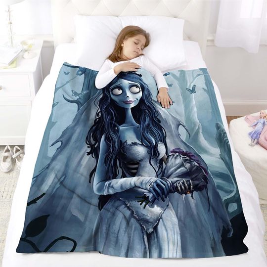 Halloween Gift blanket Corpse Bride Blanket Throw Flannel Blanket Birthday Gift.