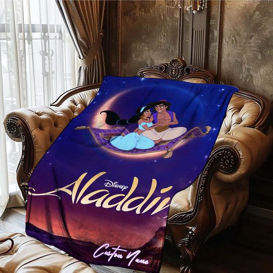 Halloween Gift blanket Aladdin Blanket Throw Flannel Blanket Birthday Gift.