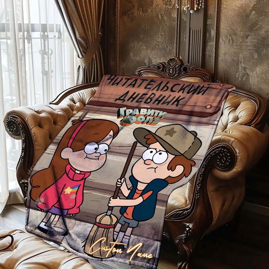 Halloween Blanket Gift Blanket Gravity Falls Custom Name Blanket Throw Flannel Blanket Personalized Birthday Gift.