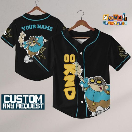 Personalize Kids Next Door Hoagie Gilligan Black, Gift for kid Fans, kids next door Jersey, Family Jersey