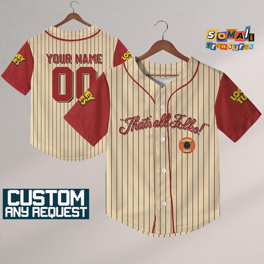 Personalize Looney Tunes That All Folks Baseball, Baseball Team Outfit, Gift for Space Jamz Fans, Tune Squad Jersey, Family Jersey