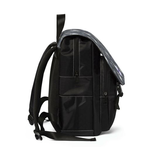 Gray & White Kitties Unisex Casual Shoulder Backpack, Cat Unisex Casual Shoulder Backpack