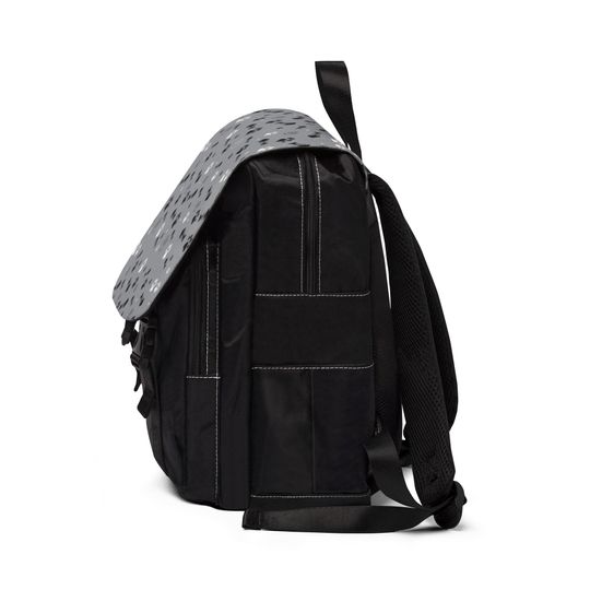 Gray Paws Unisex Casual Shoulder Backpack, Dog Unisex Casual Shoulder Backpack
