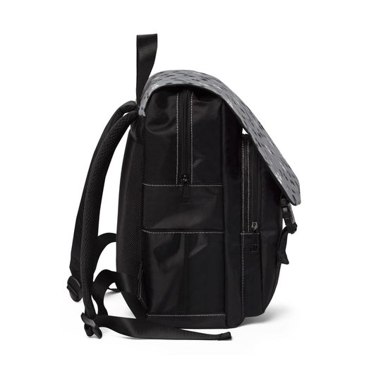Gray Paws Unisex Casual Shoulder Backpack, Dog Unisex Casual Shoulder Backpack
