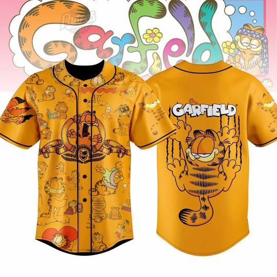 Garfield Halloween Baseball Jersey, Disney Cartoon Jersey