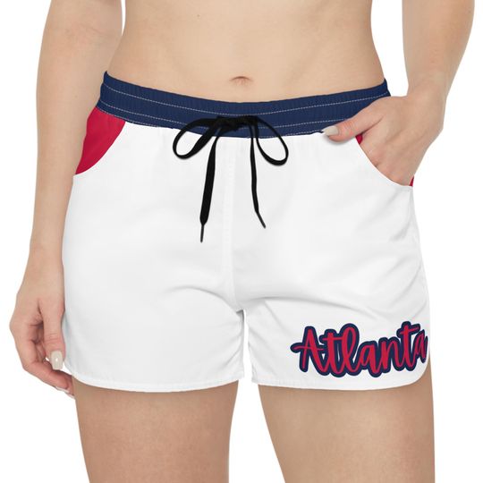 Red, white and blue Women's Shorts, Atlanta baseball themed shorts, cute baseball shorts, Women's shorts, baseball game shorts,  gift