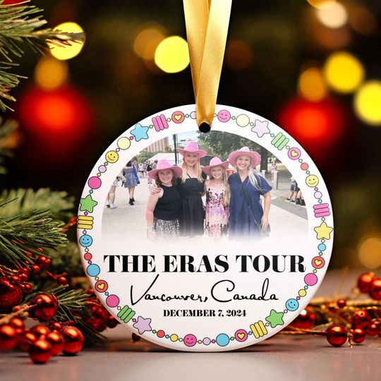 Custom Eras Tour 2024 Ornament, Personalized Photo Eras Tour Ornament