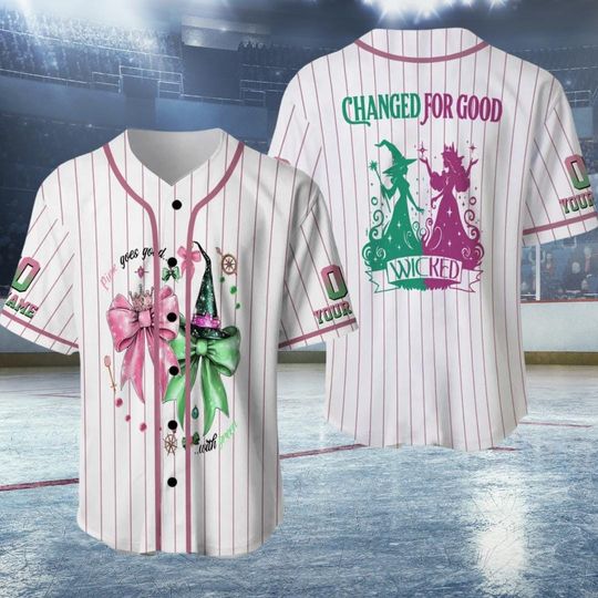 Custom Wicked Baseball Jersey, Elphaba and Glinda Shirt