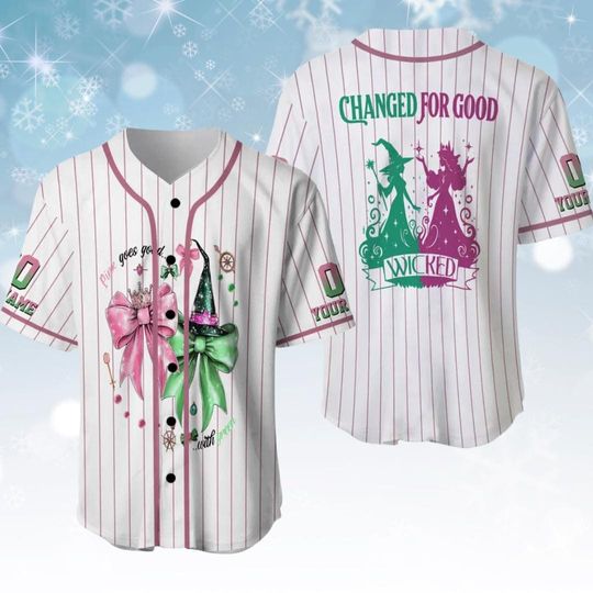Custom Wicked Baseball Jersey, Elphaba and Glinda Shirt