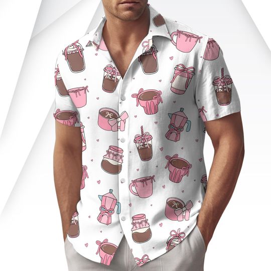 Pink Chocolate Cup Women's Short Sleeve Blouse