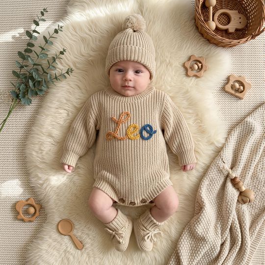 Personalized Baby Romper SetName | Custom Newborn Coming Home Outfit