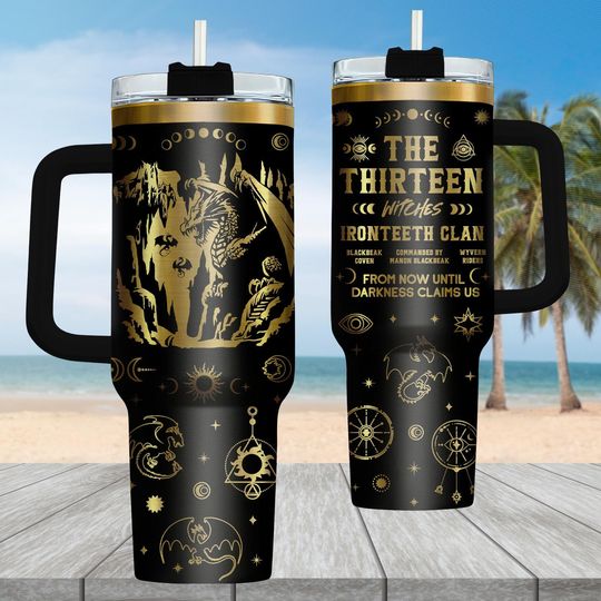 Throne of Glass Engraved Tumbler, The Thirteen Fantasy Bookish Cup, Assassin Reader 40oz Tumbler, Sarah J Maas Drinkware Tumbler