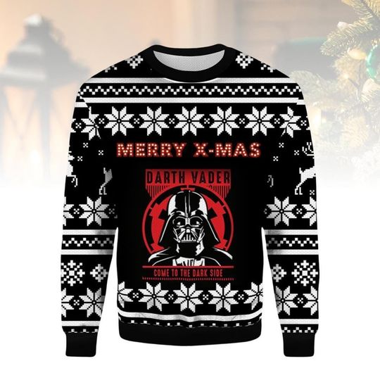 Star Wars Ugly Christmas Sweater, Darth Vader Sweater Xmas Gift For Men Women, Merry Sithmas Sweater For Fan