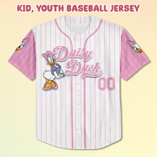Personalized Disney Daisy Duck Baseball Jersey, Custom Disney Daisy Duck