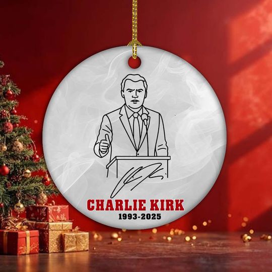 True Patriot Charlie Kirk Ornament Decoration, Memorial Charlie Kirk Holiday Ornament
